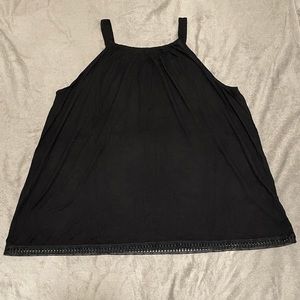 Plus Size Black Tank with Lace Detail